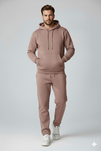 OXVİN Σετ φόρμας oversize με ίσιο παντελόνι και τσέπη καγκουρό, μαλακό εσωτερικό βαμβάκι