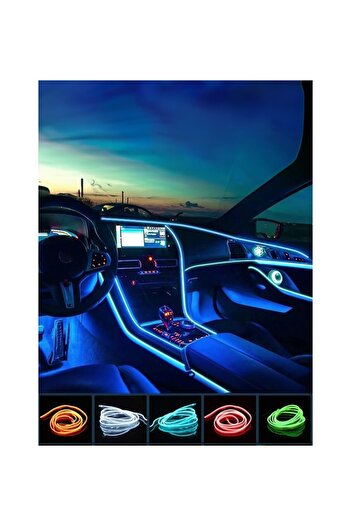 EŞDEĞER Araç Araba Içi Torpido Ledi Renkli Ip Neon Ip Led 5 Metre Neon