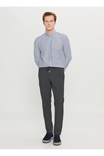 ALTINYILDIZ CLASSICS Tie-Waist Regular Leg Jogger Anthracite Men's Trousers Ace001261525_Atr