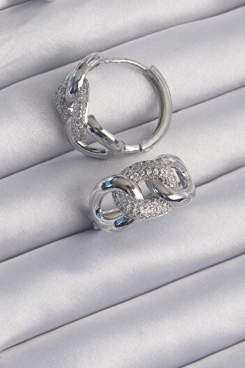 Inure Jewelry Brass Silver Color Zircon Stone Milky Way Earrings Daily Use