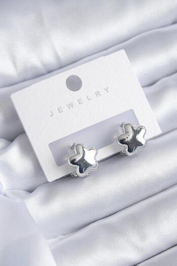 Inure Jewelry Silver Color Star Model Star Model Brass Women's Earrings Daily Use
