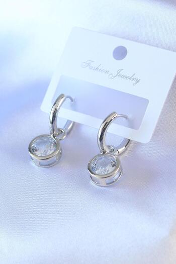 Inure Jewelry Silver Color Zircon Stone Brass Women Earrings Daily Use