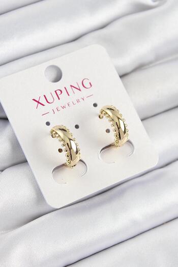 Inure Jewelry Xuping Fence Ring Model Gold Color Women's Earrings Daily Use