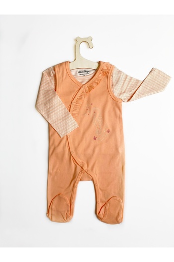 Sheer Hugs Romper + Top for Girls, Orange