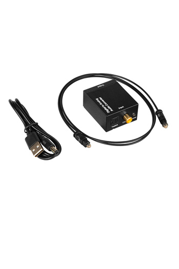 Blow Digital-Toslink to analog 2xRCA audio converter, 11237, digital cable and power supply, black