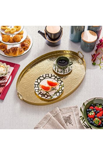 Dallaty Oval tray gold plated 52.5*36*6.5 cm