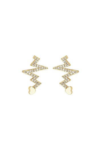 Pursehuit Golden earrings, with stones, zigzag shape, Athalia C3