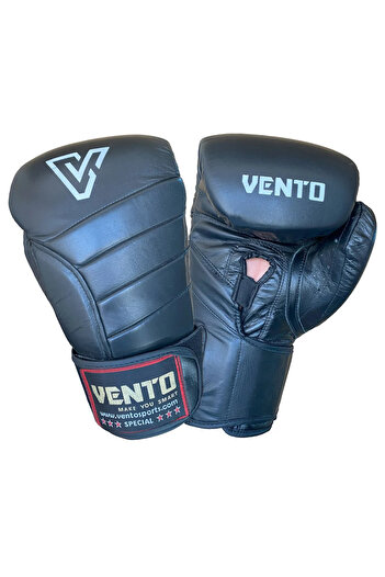 VENTO X5 Genuine Leather Boxing and Kickboxing Gloves Black
