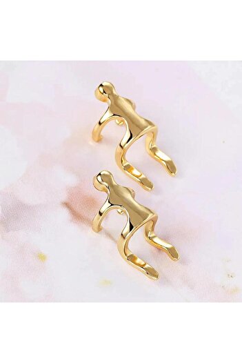Pursehuit Gold earrings, ear cuff, human shape, Dahlia C18