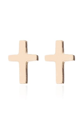 Pursehuit Golden earrings, stainless steel, cross-shaped, blown with 18k gold, Fredrika C1