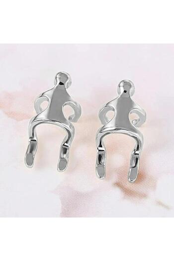 Pursehuit Silver earrings, ear cuff, human shape, Dagmar C19