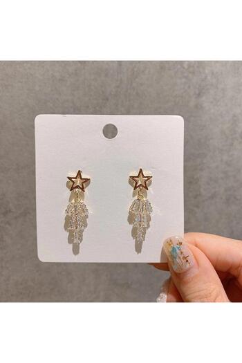 Pursehuit Golden earrings, with stars and beads, Thedor C7