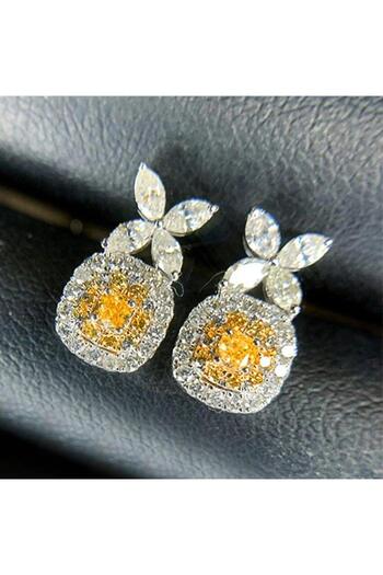 Pursehuit Silver earrings with zirconia stones, Ozzy C7