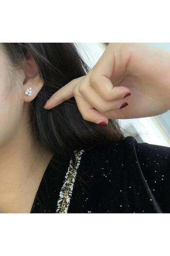 Pursehuit Silver earrings with zirconia stones, Palma C7