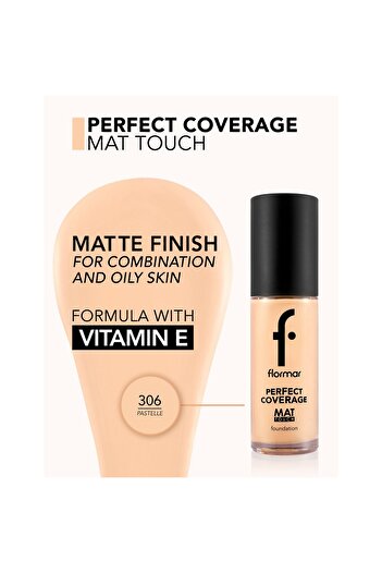Flormar Perfect Coverage Mat Touch Foundation – 306 Pastelle
