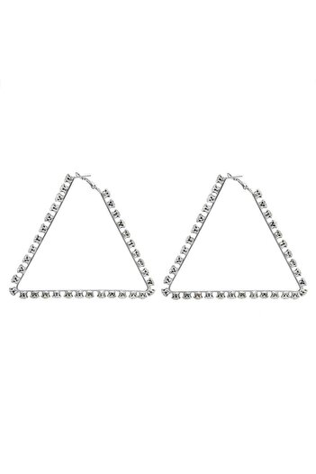 Pursehuit Silver earrings, triangle shape, with stones, Roksana C3