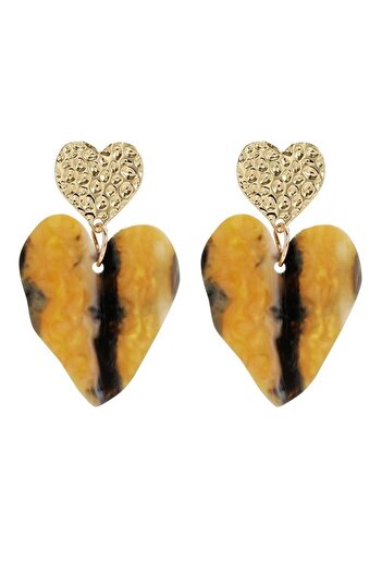 Pursehuit Gold earrings, yellow heart shape, Solvay C3