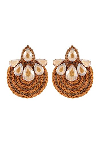 Pursehuit Gold-colored, round earrings with stones, Sophus C1