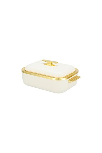 LA MESA Matte off white & gold plastic food warmer 4L