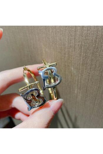 Pursehuit Gold earrings, round, with the letter B, Felicita C1