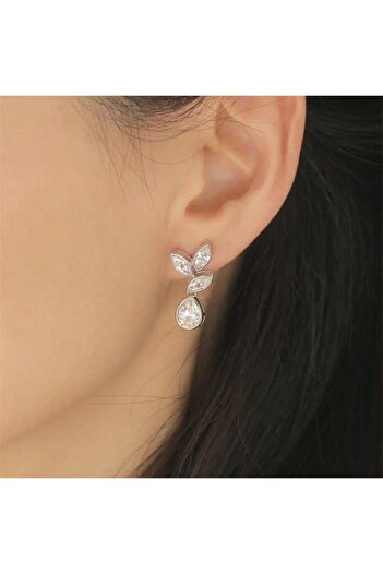 Pursehuit Silver earrings, with zirconia stones, Marku C14