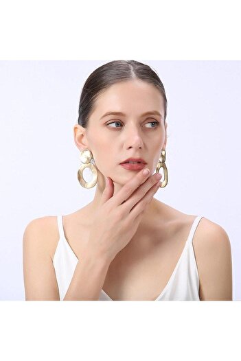 Pursehuit Gold earrings, with clips, oval shape, Edmond C2