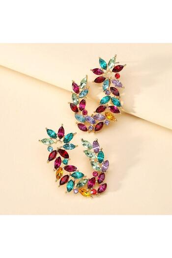 Pursehuit Gold earrings, with multicolored stones, Netty C3