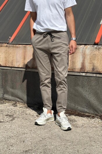 inpool Erkek, Bel ve paça lastikli, hi-quality, gabardin dokuma, pamuklu, Jogger pantolon 270-2