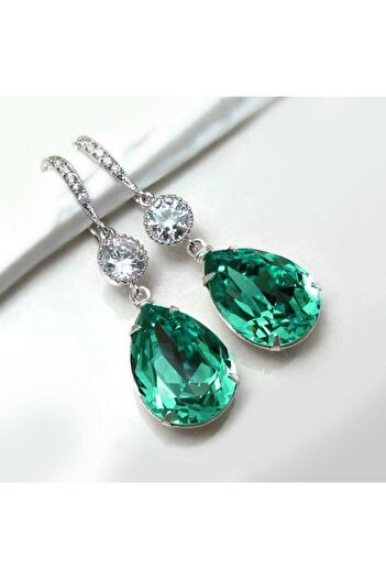 Pursehuit Silver earrings, with zirconia stones, Gye C13
