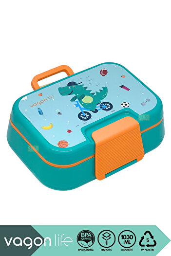 Vagonlife Bento 1030ml Lunchbox New Collection Single Layer 3 Compartments Pp Plastic Lunch Box Food Container