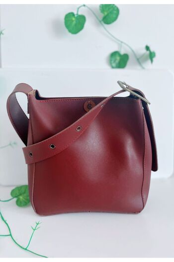 h&c bag butik Elegant Burgundy Leather Bag