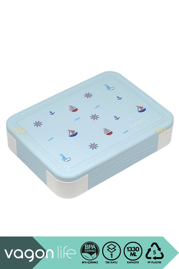 Vagonlife Bento 1330ml Lunch Box New Collection Single Layer 5 Compartments Pp Plastic Children's Lunch Box Food Container