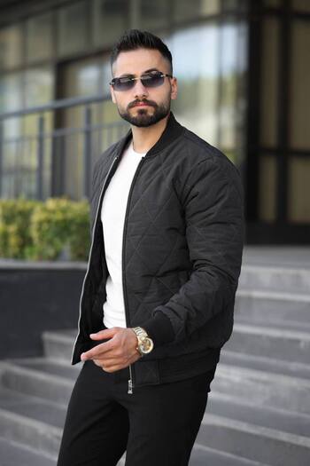 BASEL.CO Stylish Unisex Quilted Slim Fit Old Money College Jacket - Timeless and Comfortable Style