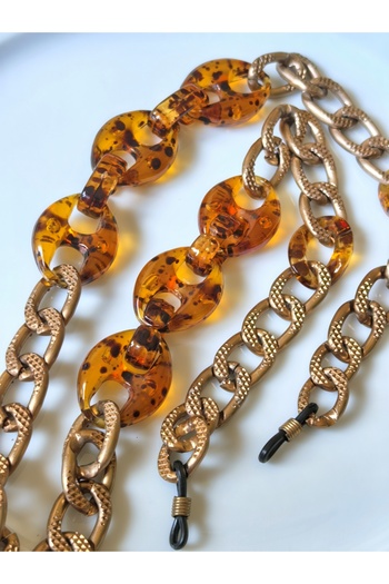 THİNBLACK Glasses Chain Thick Antique Gold Color Chain Strap for Thick-Ended Glasses