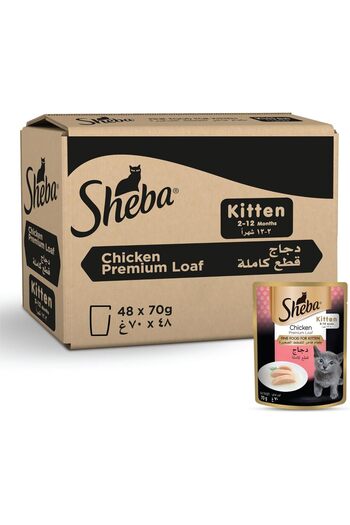 SHEBA Premium Loaf Chicken, Kitten-Food with Real Chicken Taste