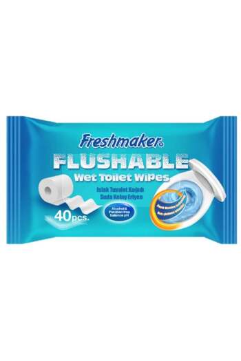 Freshmaker Flushable Wet Wipes by Fresh Maker, 40 Wipes