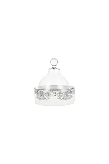 Dallaty white porcelain date bowl with lid 12.6*12.6*14 cm