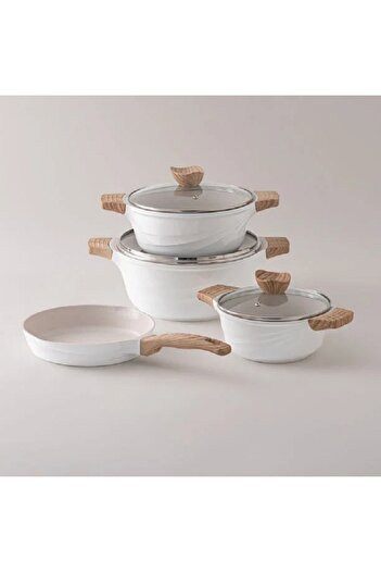 Alberto Almuinum 7pcs cookware set, white