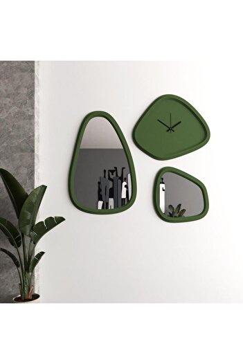 4gdran Wooden decorative clock with two mirrors