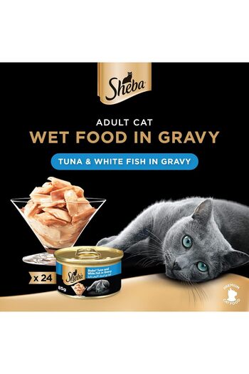 SHEBA Cat Food Tuna & White Fish Can, made from Natural Ingredients with Essential Vitamins & Minera