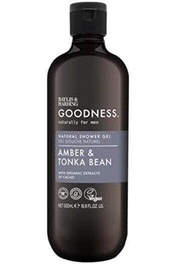 Baylis & Harding Goodness Amber & Tonka Bean Natural Shower Gel for Men, 500ml