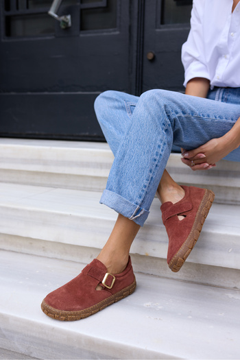 ANGELİNA JONES Alessi Women's Cinnamon Tile Real Suede Loafer Shoes