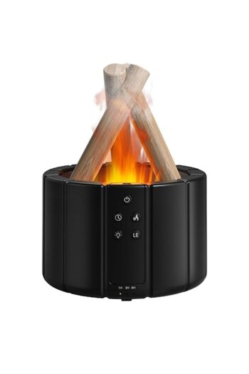 Deliny Ultrasonic Air Humidifier Bonfire, 250 ml, 2 Modes, Campfire Flame Design, 7 LED Colors, Re
