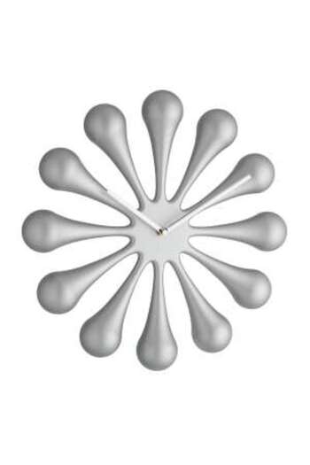 TFA Analog wall clock, created by designer, model ASTRO, matte metallic silver, 60.3008