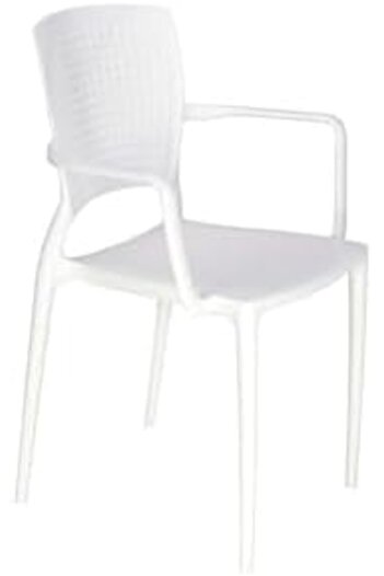 TRAMONTINA Safira White Polypropylene and Fiberglass Chair With Armrests