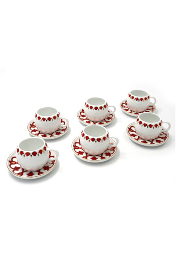 Dania Luxury Turkish Coffee Cup Set - 12 Pieces (6 Cups + 6 Saucers) Oriental taste, elegant presence.