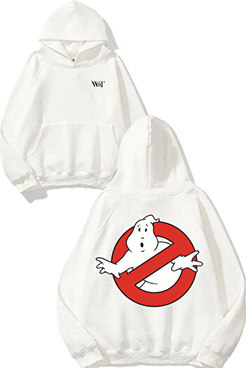THEWERT Ghost Busters 1 Design Back Printed White Hooded Sweatshirt