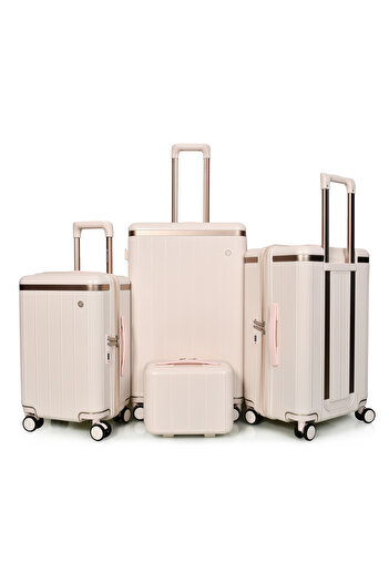 MORANO Four-piece travel bag, durable and lightweight, four-wheeled suitcase with a numbered security lock