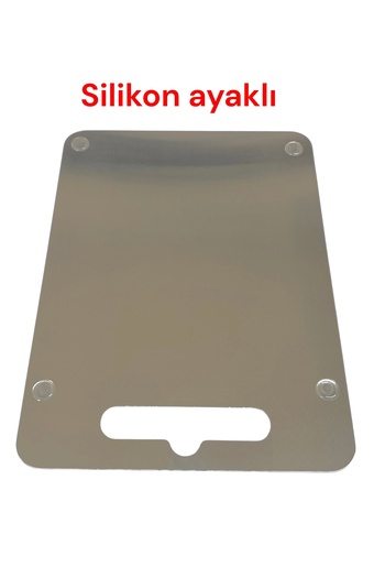 İnci Çelik Steel Bread Board Silicone Feet Non-Slip Steel Vegetable Cutting Board