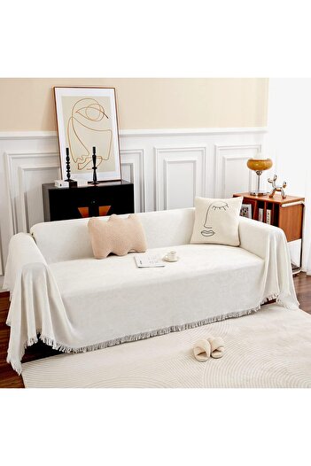 Primo Plus Pastoral Style Sofa Slipcover White 130 x 180cm